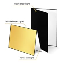 3 in 1 Photography Reflector Cardboard Black White Gold