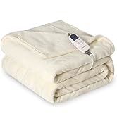 Cozorbt Heat Blanket 50”x60” Throw,Soft Flannel &amp; Sherpa Reversible Electric Blanket with 10 Heat...