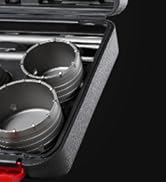 TGFTGF 13PCS Concrete Hole Saw Kit, 30/40/50/65/80/100/110mm Tungsten Carbide Masonry Hole Saw Ki...