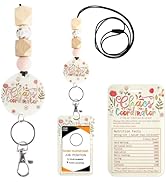 Obookey Teacher Lanyard Badges Holder - Chaos Coordinator Lanyards for ID Badges, Flower Silicone...