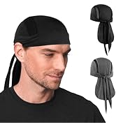 MELASA Do Rag Skull Cap Helmet Liner, Cooling Mesh Bandana Cap, Sweat Dew Rags Head Cover for Men...