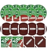 Litmitfu 96 Pack Football Plates and Napkins Set