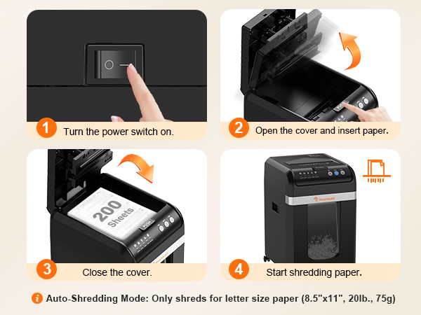 Bonsaii Auto Feed Industrial Paper Shredder for Business