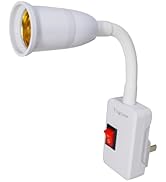 Yogcow E27/E26 Plug in Light Bulb Socket Adapter Extender with On/Off Switch, Outlet to Socket Ad...