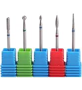 MZCMSL Russian Manicure Drill Bits, Cylinder/Ball/Flame/Needle Cuticle Bit,3/32 Shank Diamond Nai...