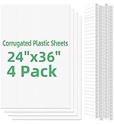 VAIIGO Corrugated Plastic Sheets 24" x 36", 4mm Blank Yard Lawn Signs, 4 Pack Plastic Poster Boar...