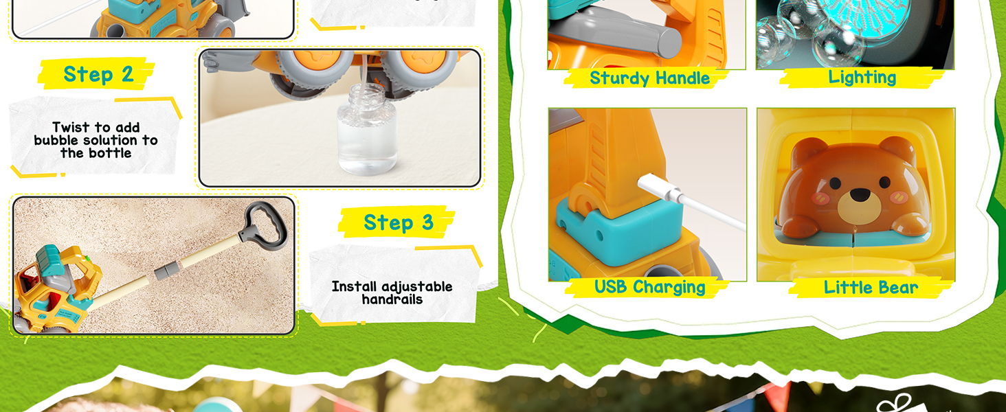 Bubbles Toy for Kids Boy Girl 3-6 Year Old