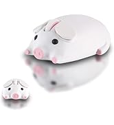 elec Space Cute Pig Design Wireless Mouse Dual Mode Bluetooth & USB Mouse, Silent Operation, Ergo...