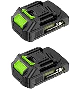 sunchers 20V 2.0Ah Battery Pack String Trimer and Leaf Blower, 2 Packs Replacement