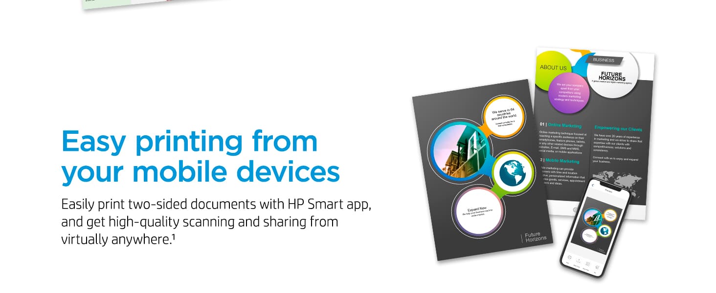 hp smart app mobile printing scanning two-sided documents