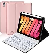BORIYUAN iPad Mini (A17 Pro) 7th Keyboard Case 2024, Detachable Wireless Bluetooth Keyboard, Smar...
