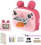 CAMCLID Instant Camera for Kids, 2.5K Kids Camera Instant Print with No Ink Print Paper &amp; 32G Car...