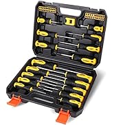 HORUSDY 58-piece Magnetic Screwdrivers Set with Case, Include Phillips, Slotted, Pozidriv, Square...