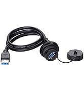 CNLINKO USB 3.0 Connector, Type A Female, Panel Mount Receptacles Socket with 40 inches Cable, Ou...
