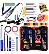 Soldering Iron Kit - Soldering Iron 60W Adjustable Temperature, Solder Wire, Soldering Stand, Wir...