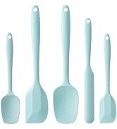 Silicone Spatula Set, 5 Piece Food Grade Rubber Spatulas for Baking, Cooking, and Mixing High Hea...