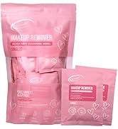 Air Jungles Makeup Remover Wipes Singles 25 Count, Fragrance-Free, Gentle Removes Makeup and Oil,...