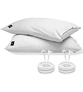 2PCS 20"*30"Grounding Pillowcase with Grounding Cord, Soft and Comfortable Cotton Grounding Pillo...
