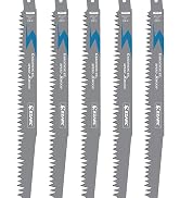 EZARC Wood Pruning Reciprocating Saw Blade, 9-Inch Recip Saw Blades R931GS 5TPI (5-Pack)