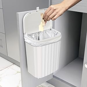 compact waste bin fits under counters and inside cabinets
