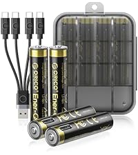 ORICO Ener-G Lithium-ion Battery Rechargeable AA Batteries with Tpye C Charging Cable 4-Pack Double ...
