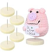 Homoyoyo 6 Set Crochet Stand: Mini Wooden Metal Stands for Crochet Doll Animal Action Figures Sho...