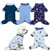 4 Pack Dog Pajamas Pet Costumes Dog Jammies One-Piece Sweatshirt Adjustable Breathable Stretchy C...