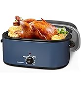 26QT Electric Roaster Oven, Electric Turkey Roaster with Viewing &amp; Self-basting Lid, Stainless St...