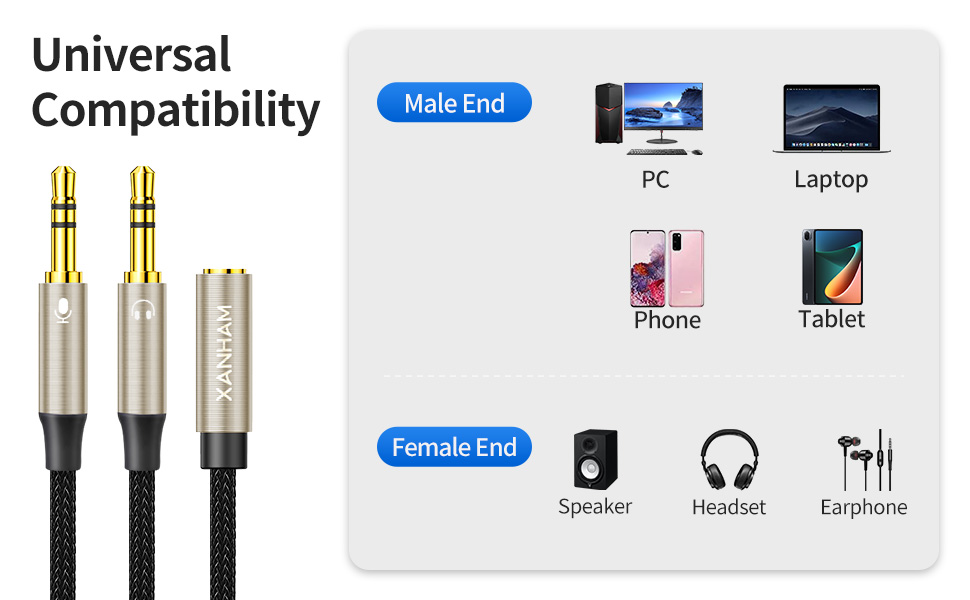 3.5mm audio&amp;mic two-in-one adapter A+ 06