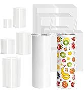 Tosnail 100 Pcs Sublimation Heat Shrink Wrap Sleeves, Heat-Resistant White Shrink Bags Wraps, Bla...