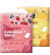 YUCO Travel Size Laundry Detergent Sheets 2 Pack of 5 Sheet, Envelope Pouch Travel Pack, for Clot...