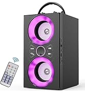 E I F E R Portable Bluetooth Speaker with Lights and Remote Control, 20W Wireless Subwoofer with ...