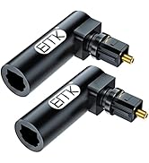 EMK Optical Audio Adapter, [2-PCS] 90 Degree Fiber Optic Cable Adapter Right Angel Toslink Optica...