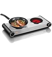Cusimax Portable Electric Stove For Cooking With 1800w Power Temperature Control,Double Electric ...