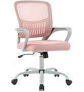 DUMOS Home Office Computer Chair - Ergonomic Mid Back Desk with Lumbar Support and Rocking Mode, ...