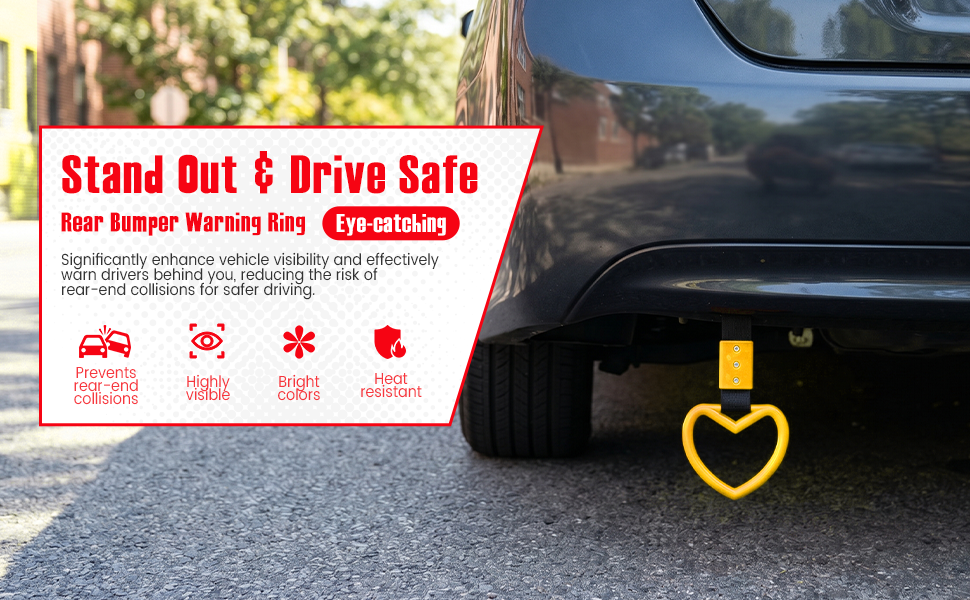 JRYEM 2PCS Heart Shaped Car Handle Straps