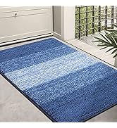 Kitinjoy Indoor Outdoor Door Mat, 36x24 Non-Slip Absorbent Dirt Trapper, Low-Profile Washable Ins...