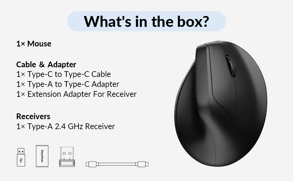 Keychron M5 Wireless Ergonomic Mouse