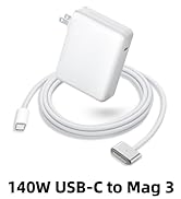 Mac Book Pro Charger - 140W USB-C to Mag netic 3 Charger Power Adapter, Compatible with Mac Book ...