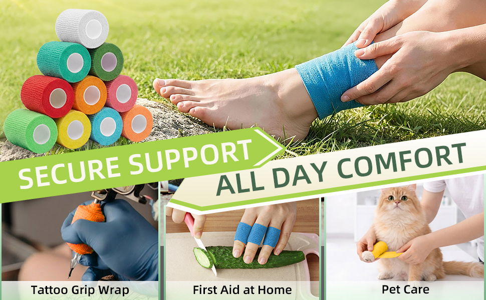 adhesive bandage wrap, stretchy athletic tape, dog bandage