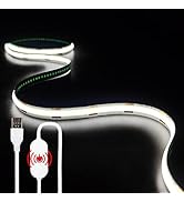 XINGZHI USB LED Light Strip, 6000K White COB LED Strip Lights, 3.28FT TV Lights Flexible Small Le...