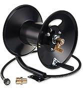 M MINGLE High Pressure Washer Hose Reel 150ft, Heavy Duty Steel Hose Reel, Manual Crank Power Was...