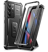 Dexnor for Samsung Galaxy S21 Ultra Case, [Built in Screen Protector and Kickstand] Heavy Duty Mi...