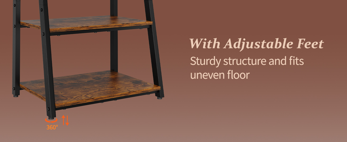 With adjustable feet