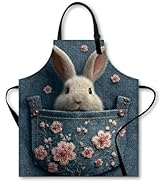 Nuxovilar Kitchen Apron 26.7×30.7inch Polyester Pet/Denim Pocket patterns, Cute Apron with Pocket...