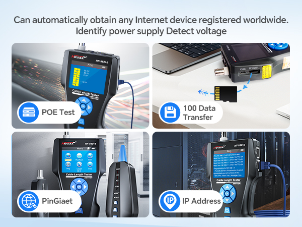 Network Cable Tester, Ethernet Tester with LCD Tracer, LAN Ethernet, PoE Test