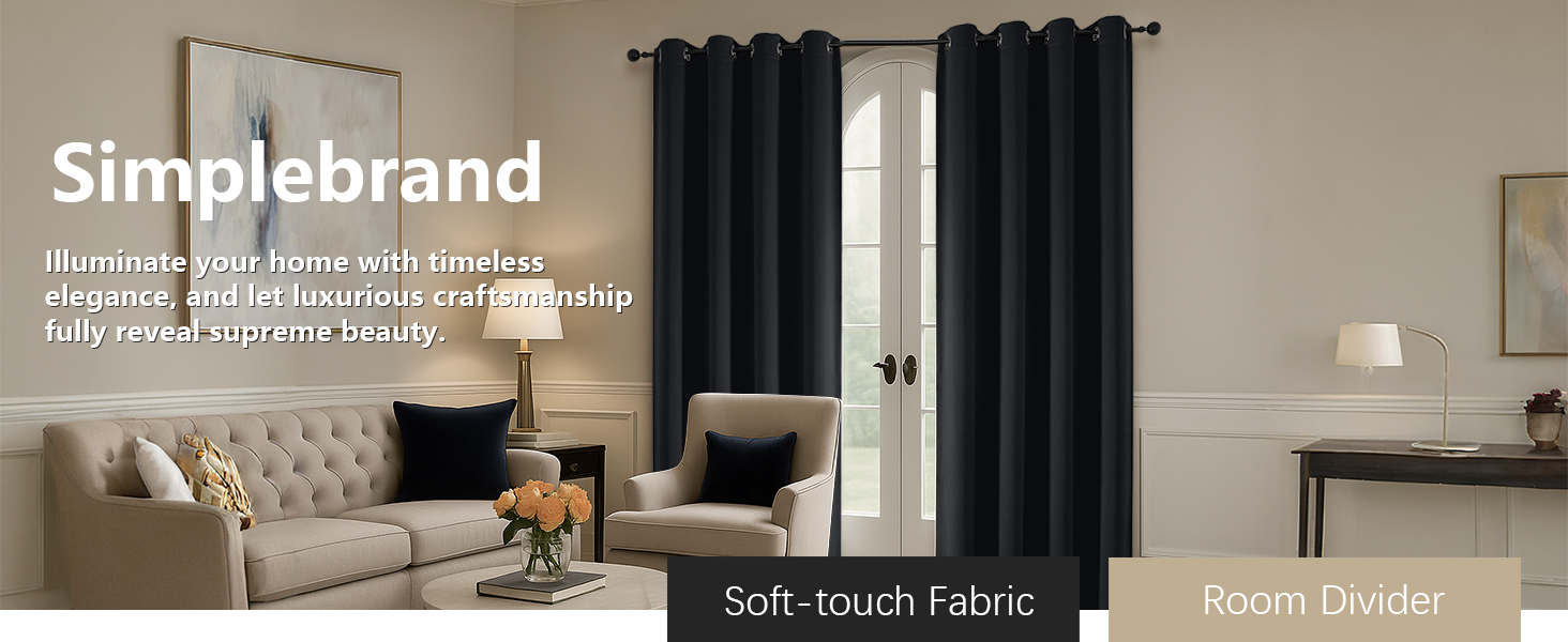 black curtains