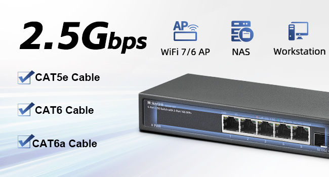 5-Port 2.5G Ethernet Switch with 2-Port 10G SFP+