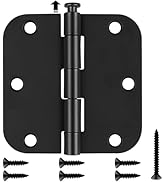 Estmoon 42 Pack Matte Black Door Hinges 3.5 x 3.5 Inch, 5/8