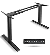 ESpefy Dual Motor Standing Desk Frame- Height Adjustable Electric Desk Legs, Heavy Duty Sit to St...